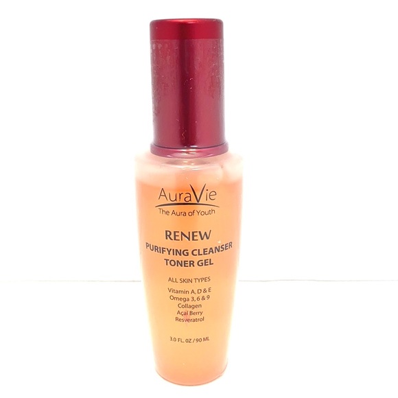 AuraVie Renew Purifying Cleanser Toning Gel 3 oz - Picture 4 of 7